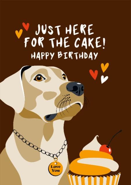 cute, funny birthday card aimed at dog lovers, birthday
