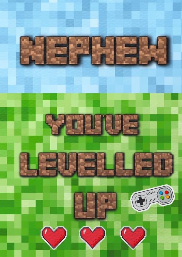 cute birthday card aimed at nephew, kids