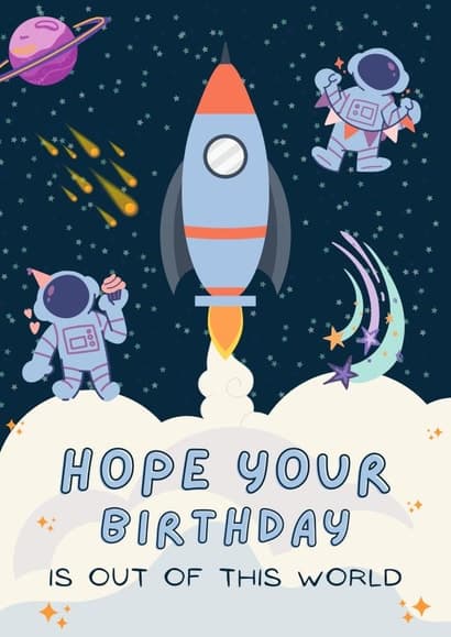 cute birthday card aimed at kids, children