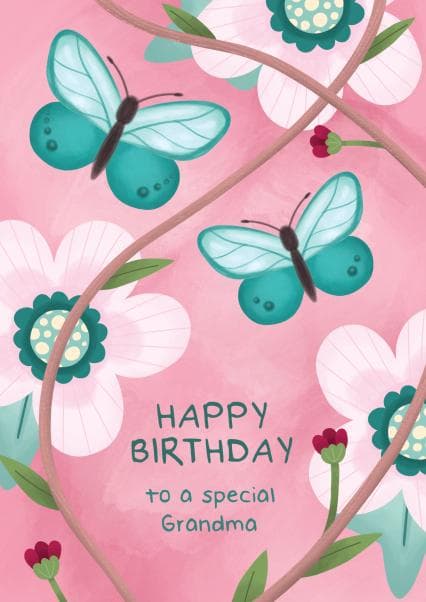 cute birthday card aimed at grandma, women