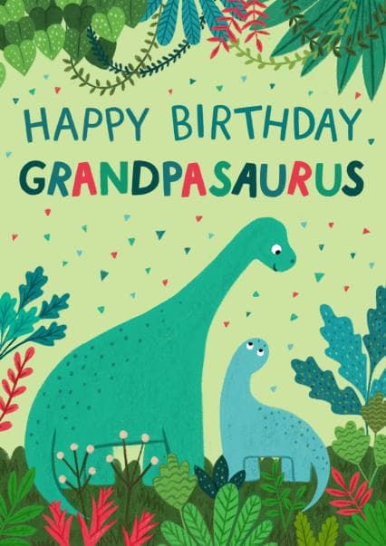 cute birthday card aimed at grandpa, grandparents