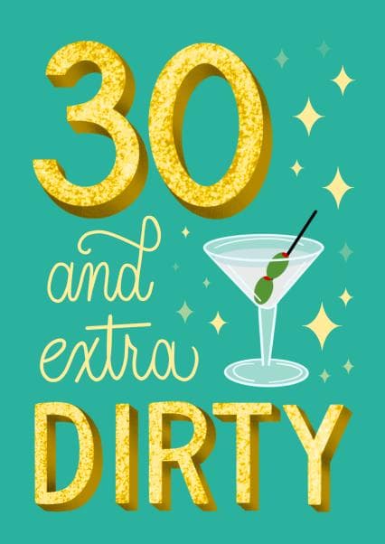 adult, funny birthday card aimed at 30 year olds, women