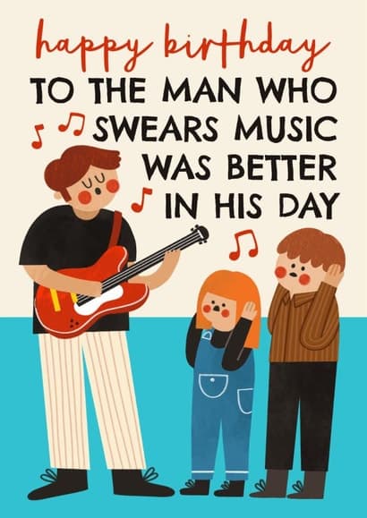 funny birthday card aimed at dad, husband, men