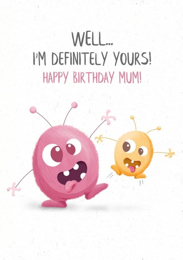 cute birthday card aimed at mum