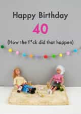 rude birthday card aimed at 40 year olds, adults