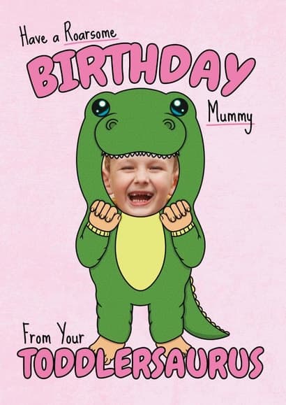 cute birthday card aimed at moms, toddlers
