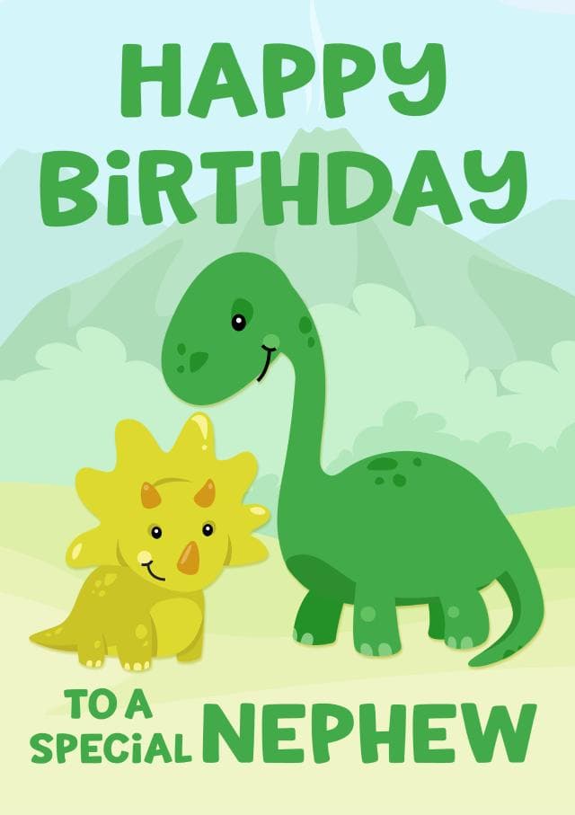 cute, kid friendly birthday card aimed at nephew, children