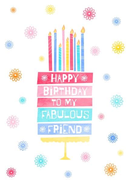 cute birthday card aimed at friends