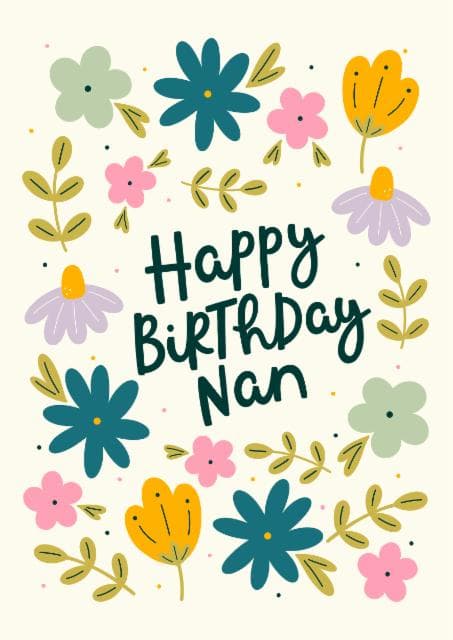 cute birthday card aimed at grandma, nan