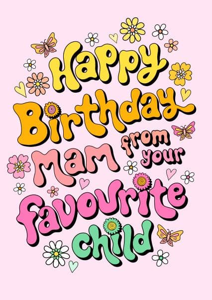 cute birthday card aimed at mom