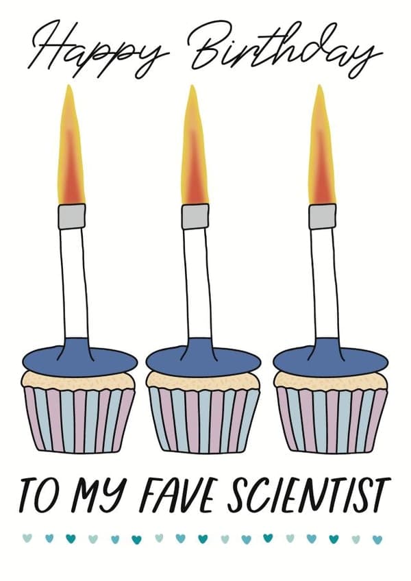 funny birthday card aimed at adult, scientists