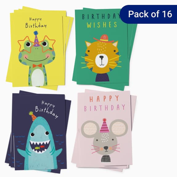 cute, kid friendly birthday card aimed at kids, animal lovers