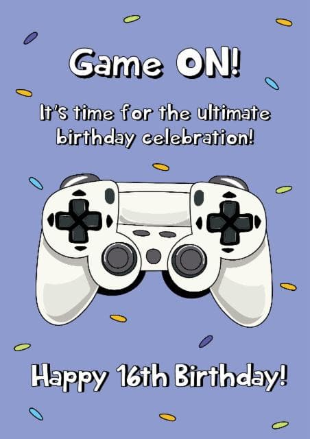 funny, kid friendly birthday card aimed at 16 year olds, kids, boys