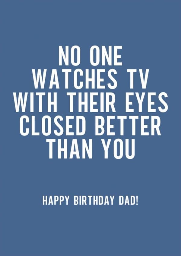 funny birthday card aimed at dad