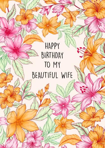 sentimental birthday card aimed at wife