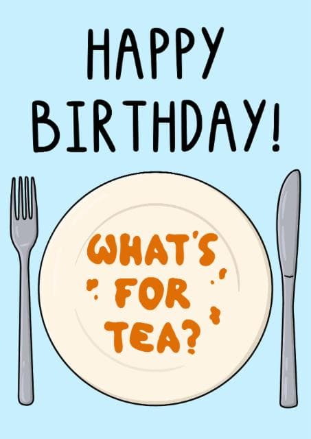funny, food birthday card aimed at adult