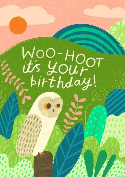 cute birthday card aimed at kids, animal lovers