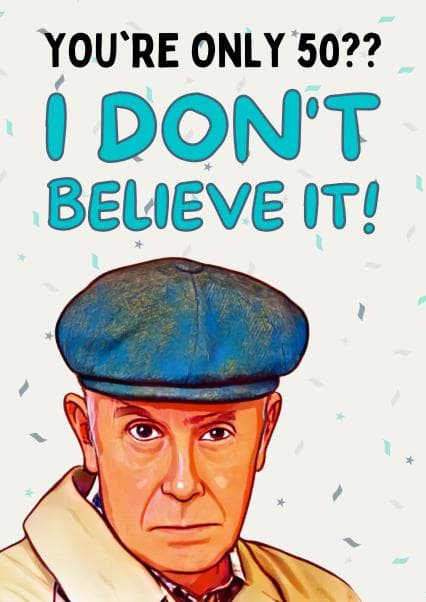 funny birthday card aimed at 50 year olds, adults