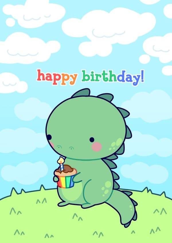 cute, kid friendly birthday card aimed at 1 year olds, 3 year olds, 5 year olds, children, kids