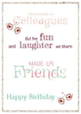 sentimental birthday card aimed at friends, adults