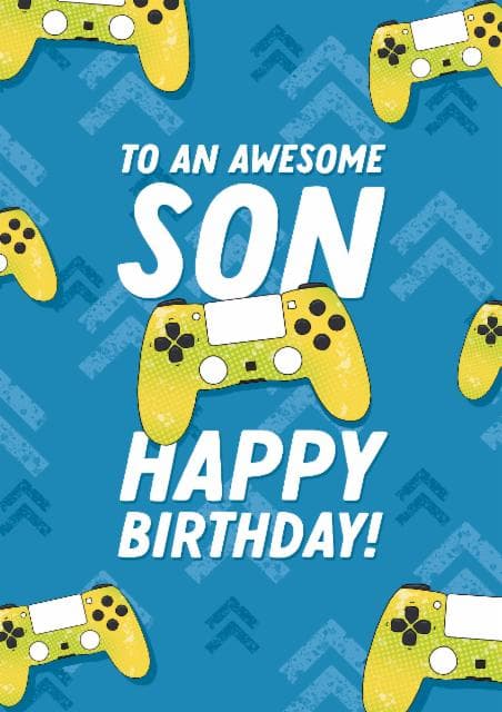 cute birthday card aimed at son, kids, 30 year olds