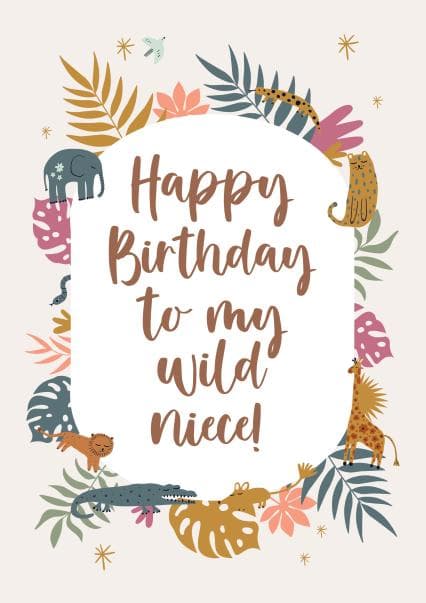 cute birthday card aimed at niece, kids